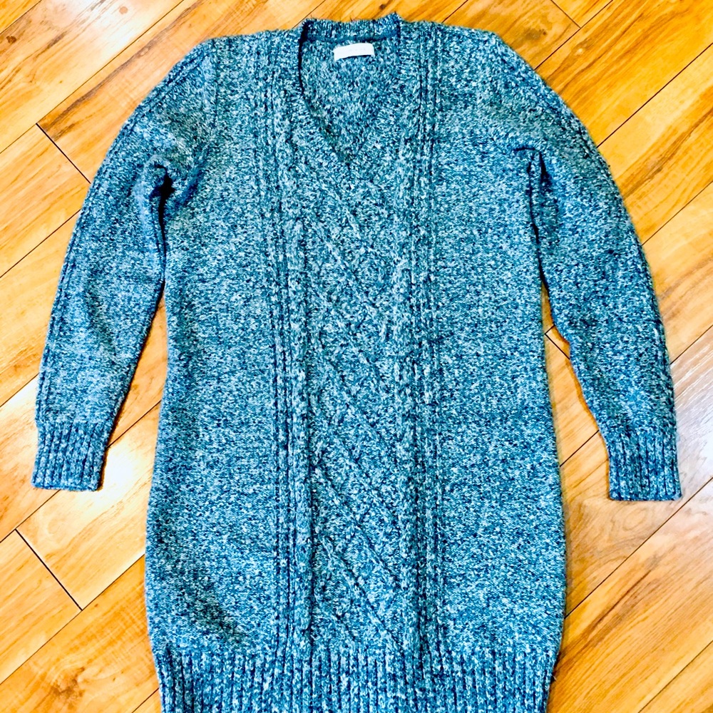 Abercrombie Fitch cable knit sweater dress gray grey winter cozy medium …